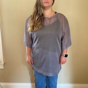 Zara knit metallic oversized tee